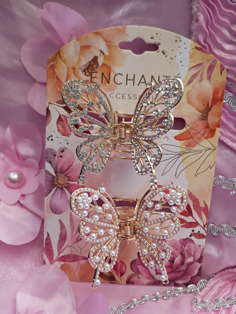 Rose Gold Butterfly Hair Clips - Set of 2